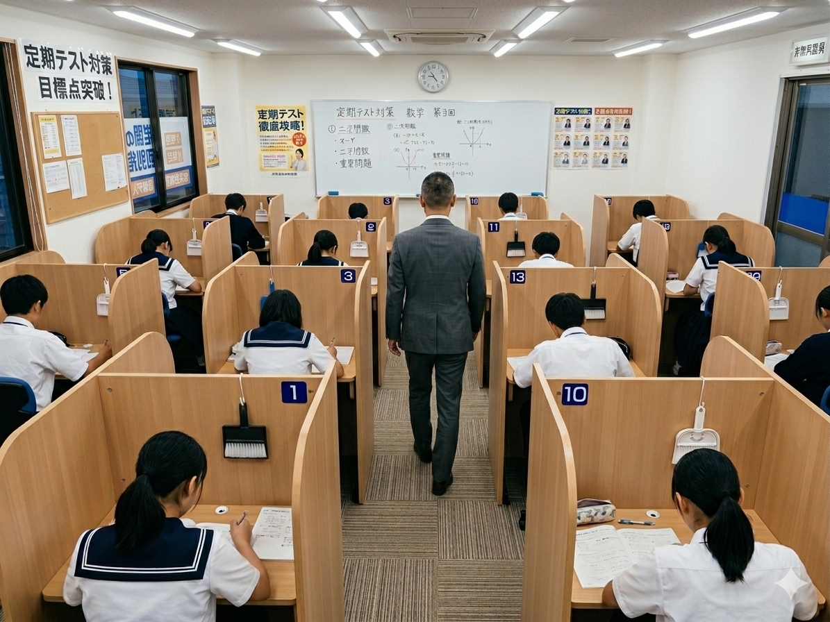 河内長野市千代田の個別指導Axis千代田校で個別指導を受ける生徒