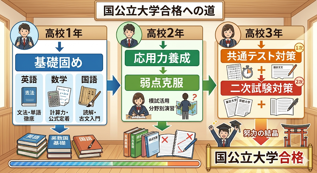 国公立大学合格までの学習スケジュール