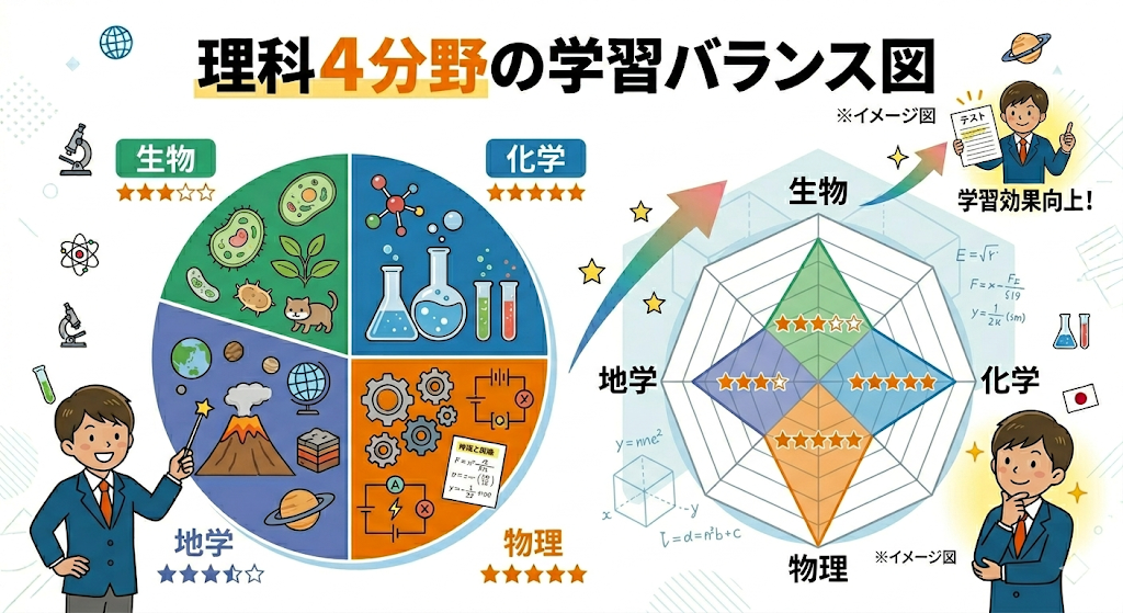 中学理科の定期テストで重要な学習分野