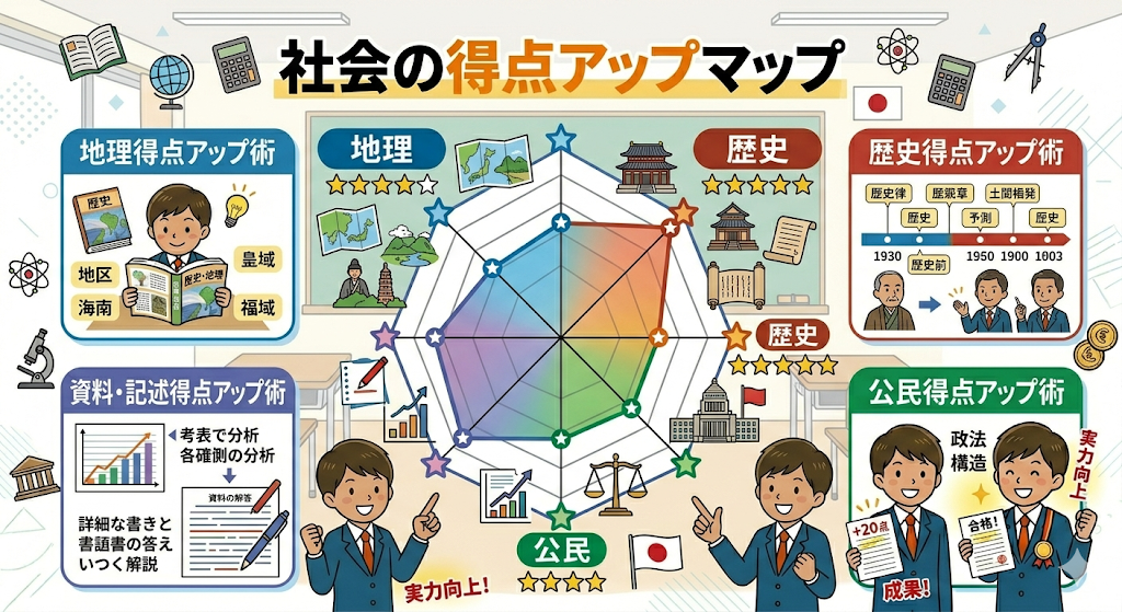 中学社会の定期テストで重要な学習分野