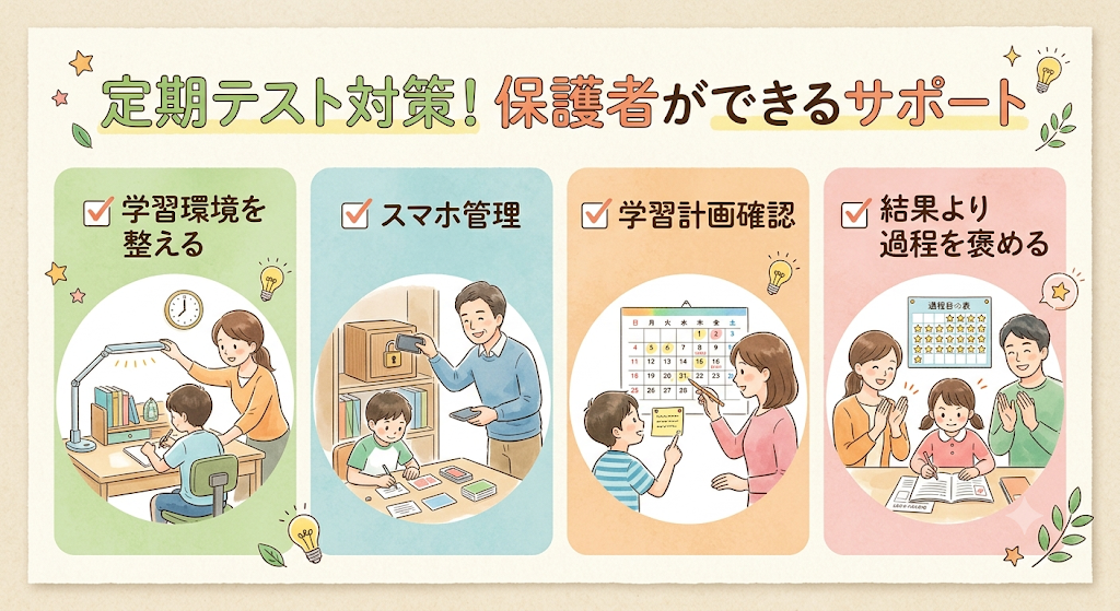 中学生の定期テスト前に保護者ができるサポート