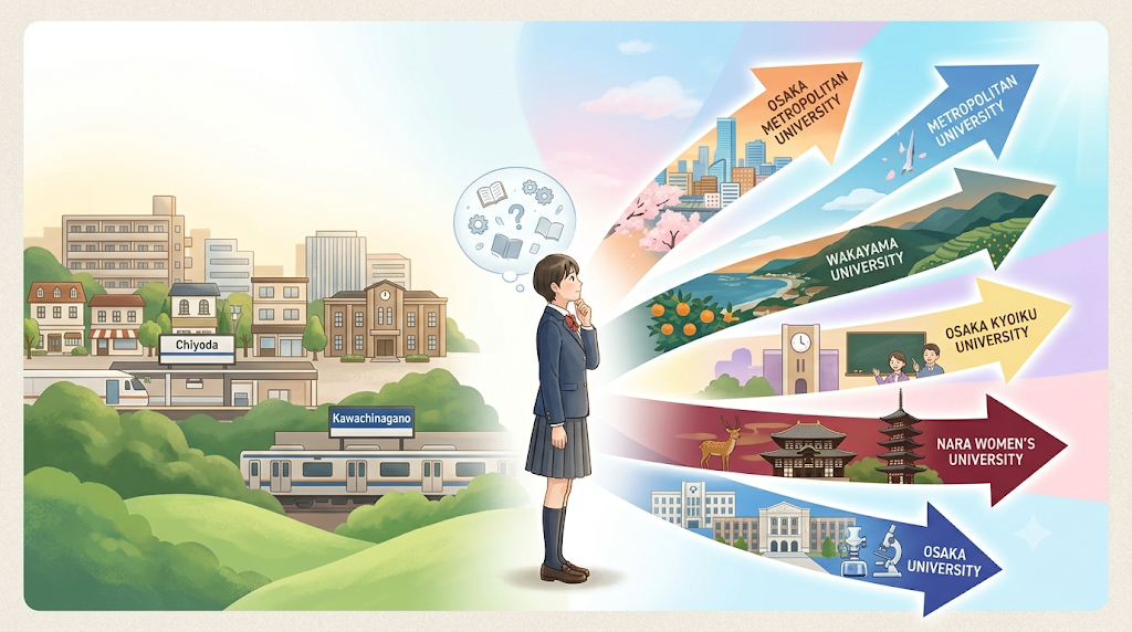 河内長野市千代田周辺から国公立大学を目指す高校生の進路イメージ