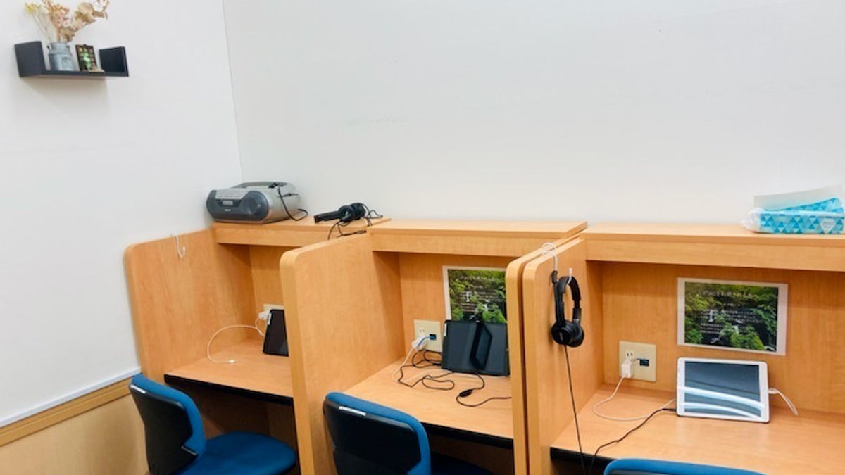 矢野校 オンライン授業のブースです。