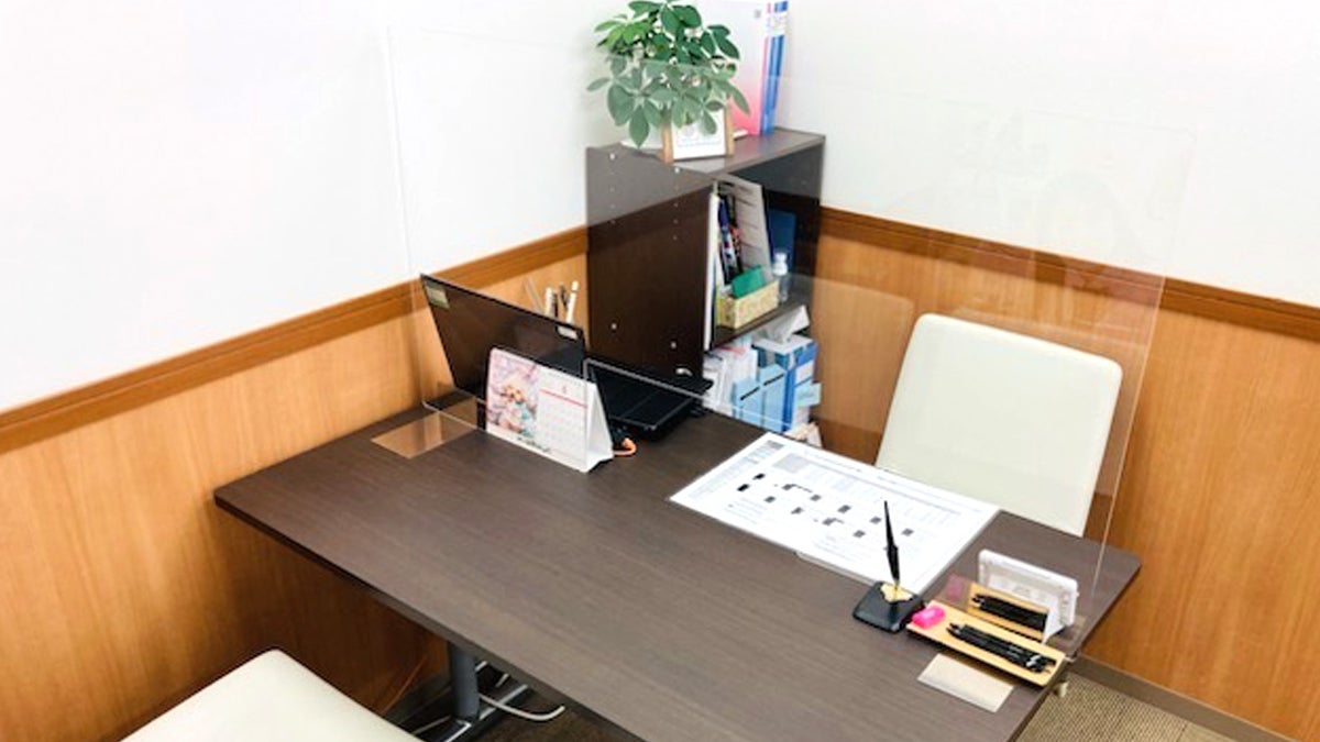 矢野校 個別面談スペースです。どんなことでもお気軽にご相談ください。