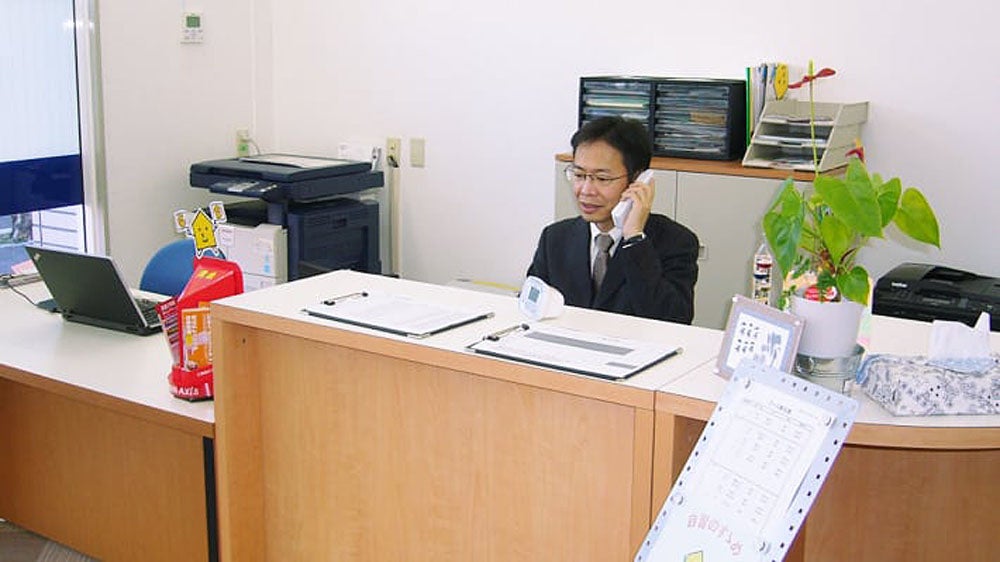 沖野上校 受付の様子です。