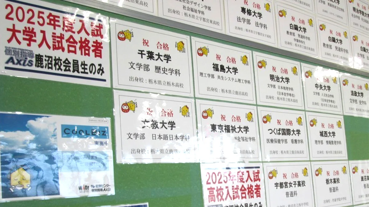 鹿沼校 大学受験・高校受験・中学受験、全ての受験に対応しています。